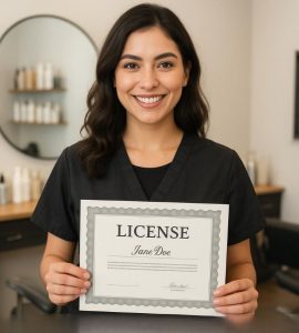 cosmetologist with license